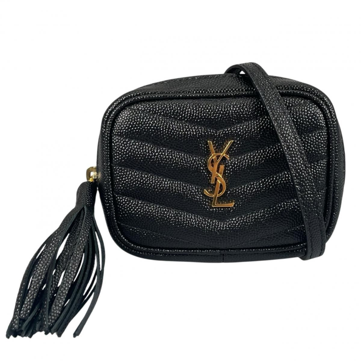 Saint Laurent Caviar Leather Pouch Baby Black
