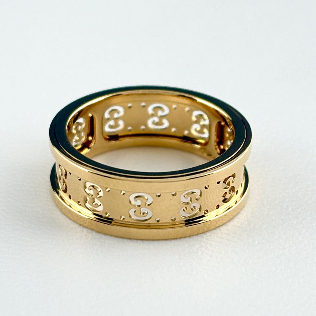 Gucci Icon Toile Ring YG Yellow Gold — view 2