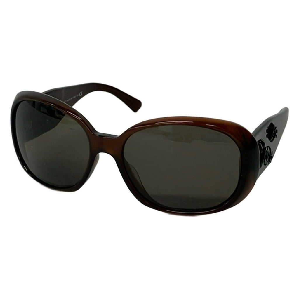 Chanel Sunglasses Dark Brown Black Camellia CC Logo Eyewear