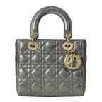 Dior Handbag Lady MY Abcdior Bag Small Metallic Gray