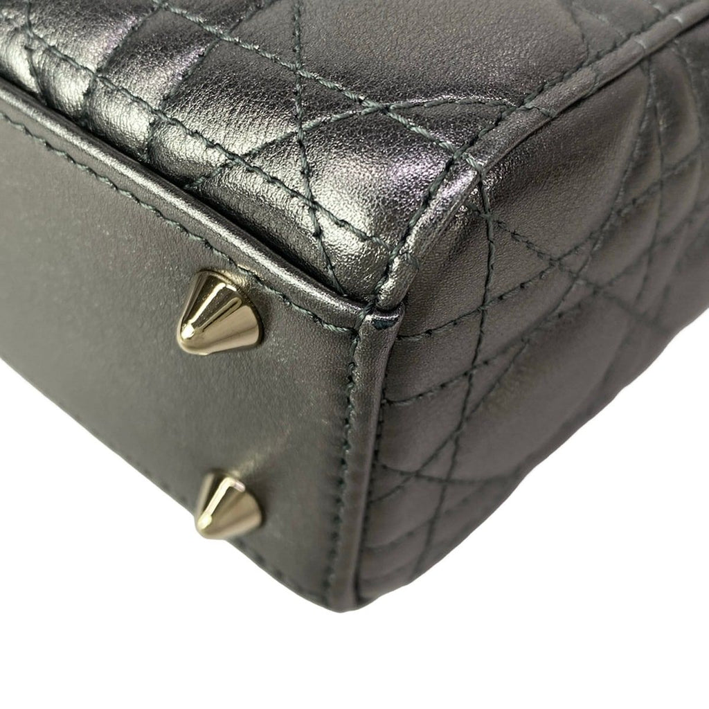 Dior Handbag Lady MY Abcdior Bag Small Metallic Gray — view 9