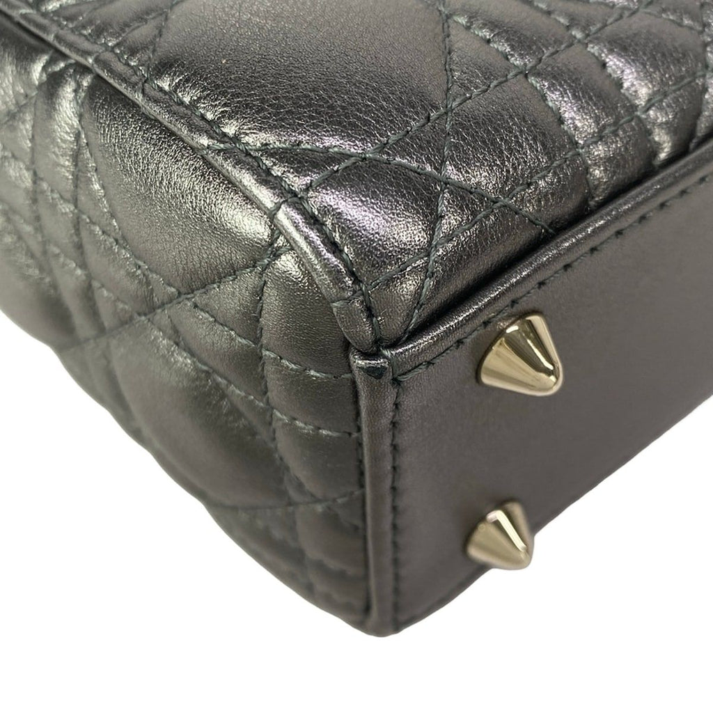 Dior Handbag Lady MY Abcdior Bag Small Metallic Gray — view 8