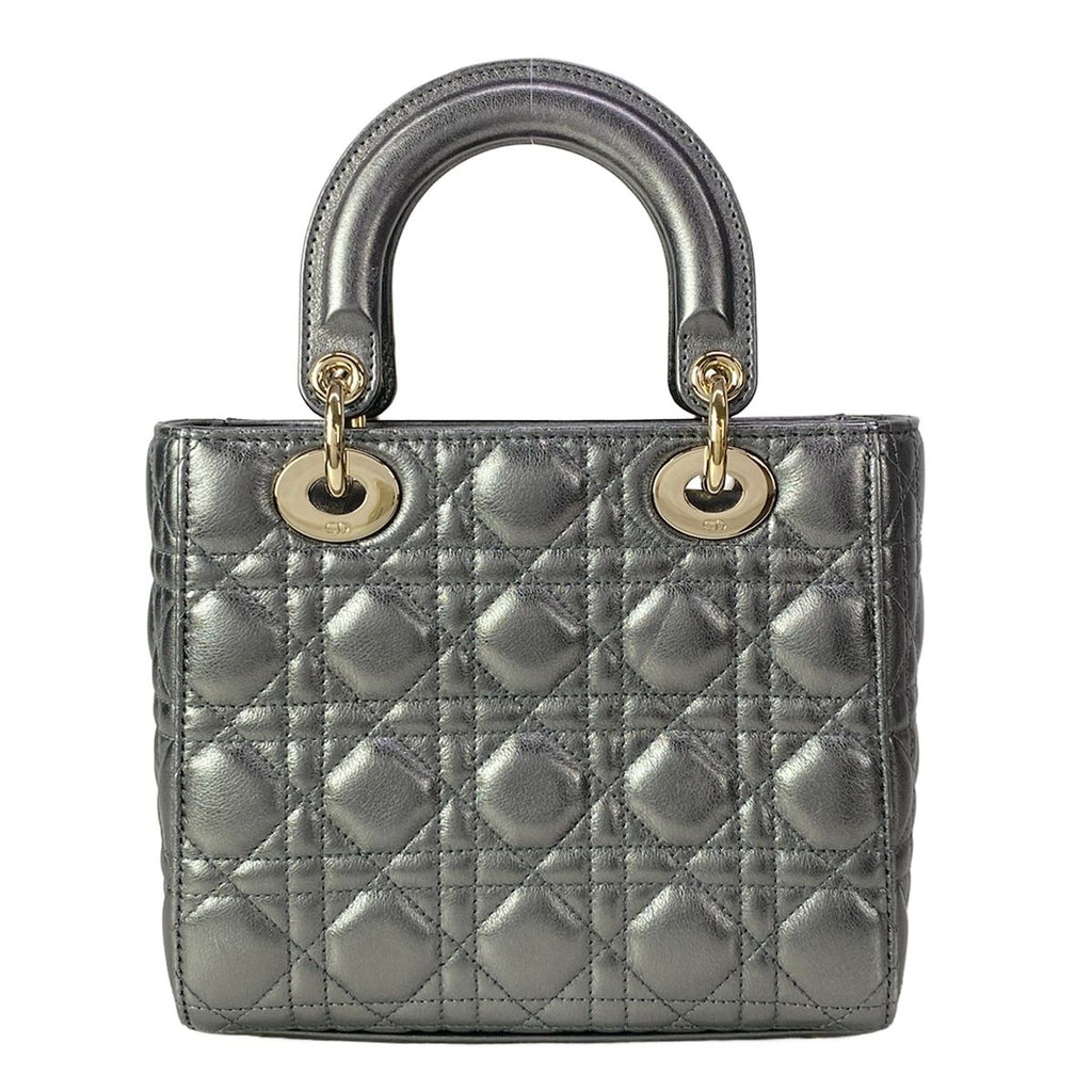 Dior Handbag Lady MY Abcdior Bag Small Metallic Gray — view 3