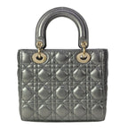 Dior Handbag Lady MY Abcdior Bag Small Metallic Gray — view 3