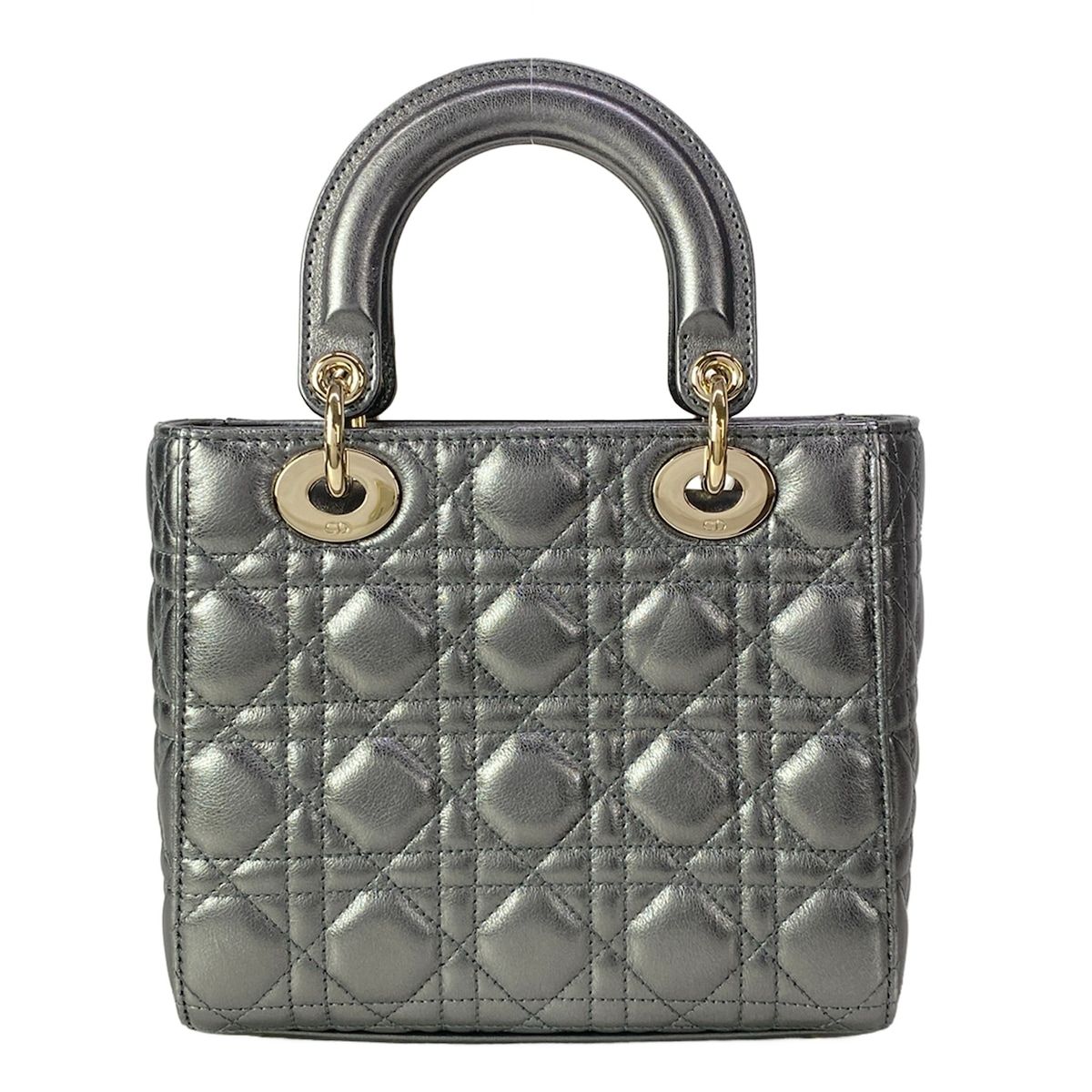Dior Handbag Lady MY Abcdior Bag Small Metallic Gray — view 3