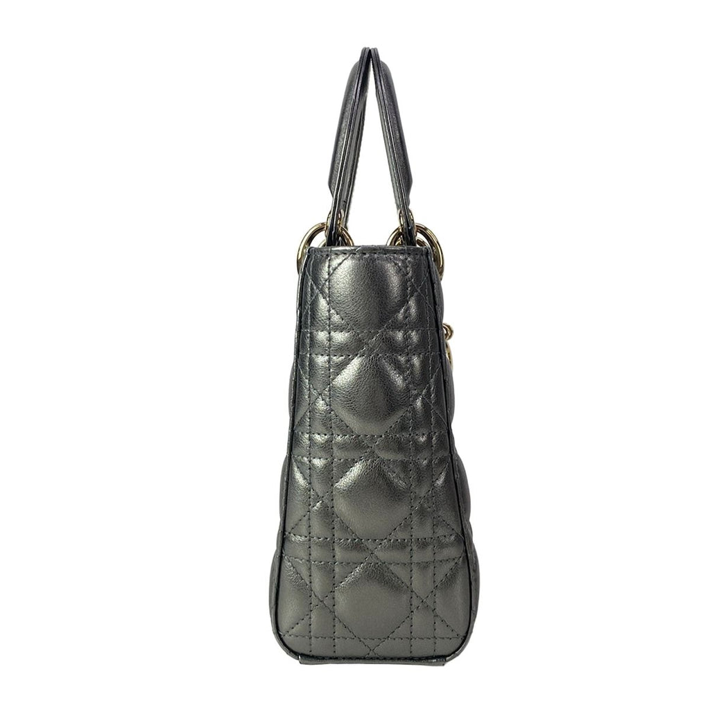 Dior Handbag Lady MY Abcdior Bag Small Metallic Gray — view 2