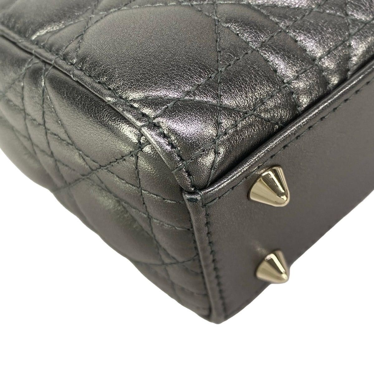 Dior Handbag Lady MY Abcdior Bag Small Metallic Gray — view 6