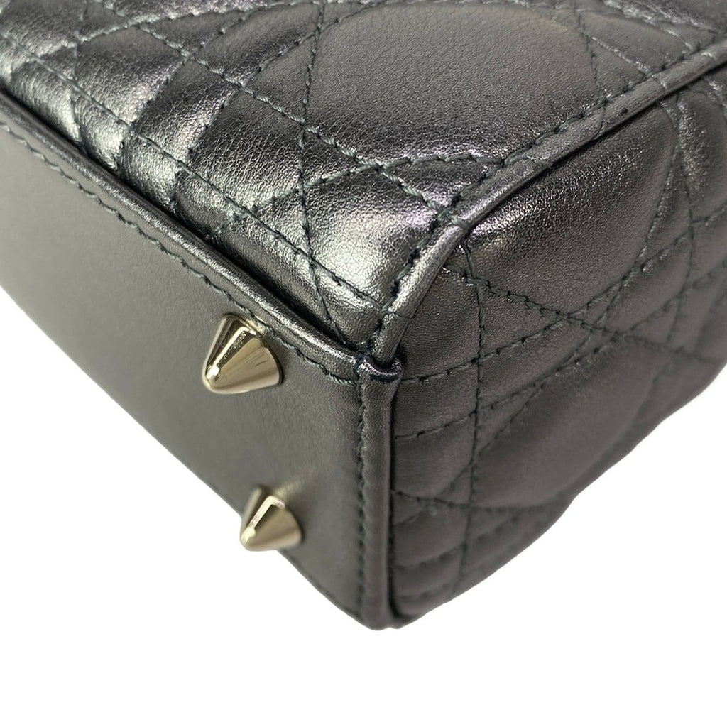 Dior Handbag Lady MY Abcdior Bag Small Metallic Gray — view 7