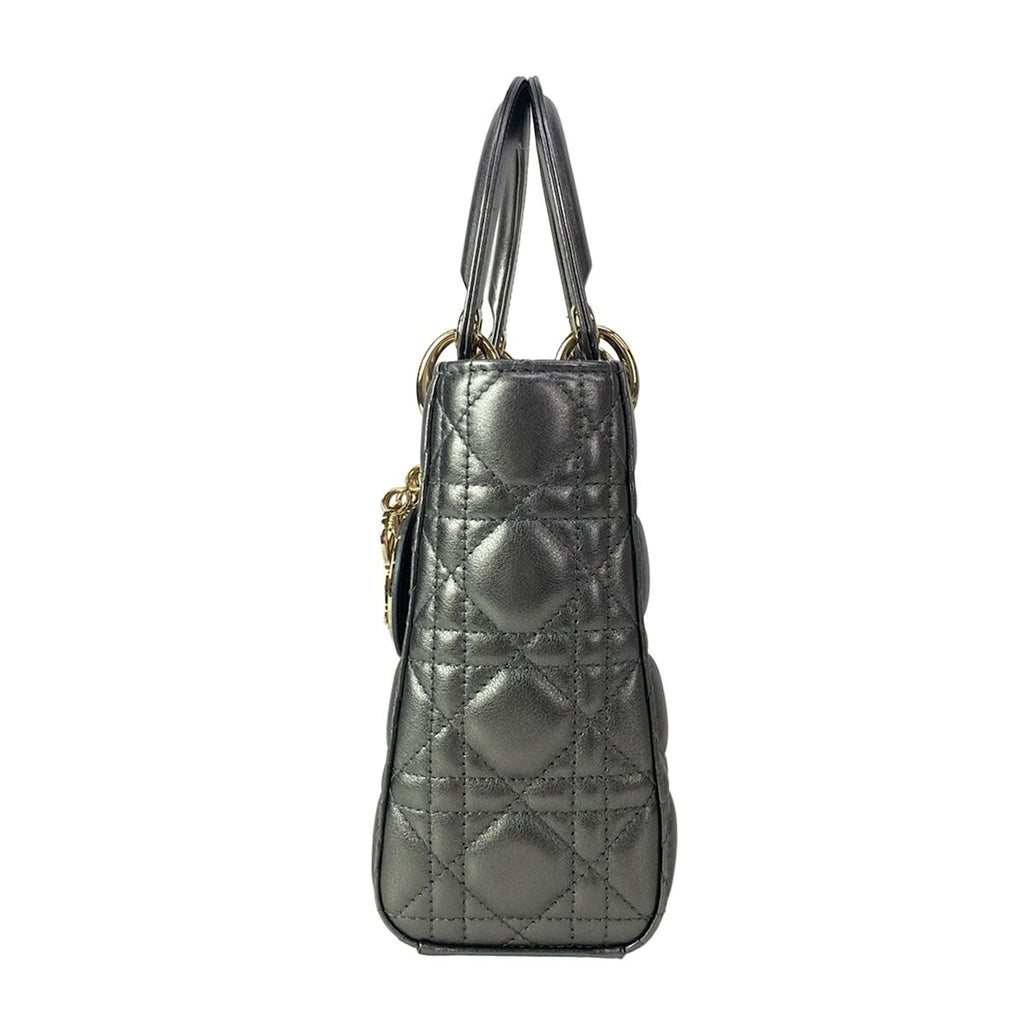 Dior Handbag Lady MY Abcdior Bag Small Metallic Gray — view 4