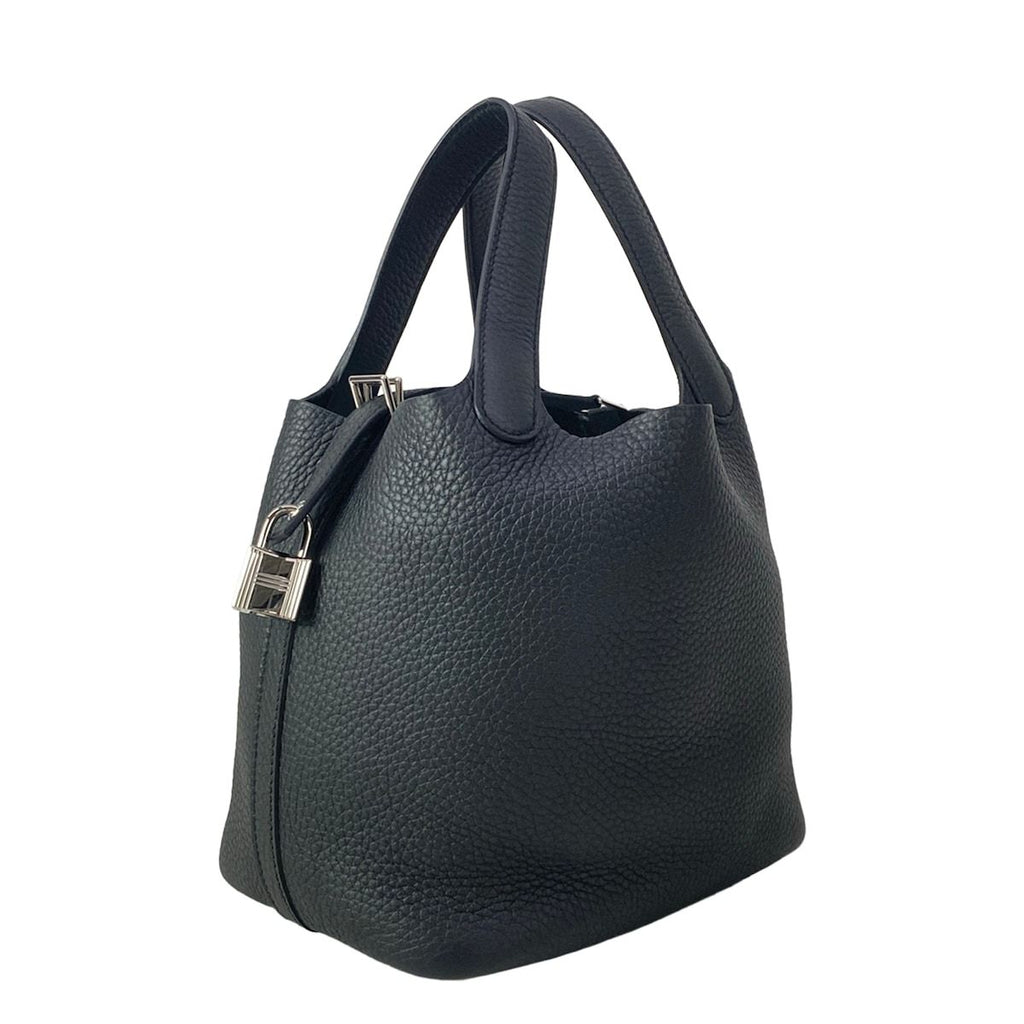 Hermes Handbag Picotin Lock PM Black Silver