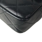 Chanel Shoulder Bag Quilted Black Chain Gold Leather — view 7