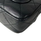 Chanel Shoulder Bag Quilted Black Chain Gold Leather — view 9