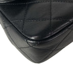 Chanel Shoulder Bag Quilted Black Chain Gold Leather — view 6