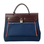 Hermes Handbag Herbag Zip PM Blue Marine Silver — view 3