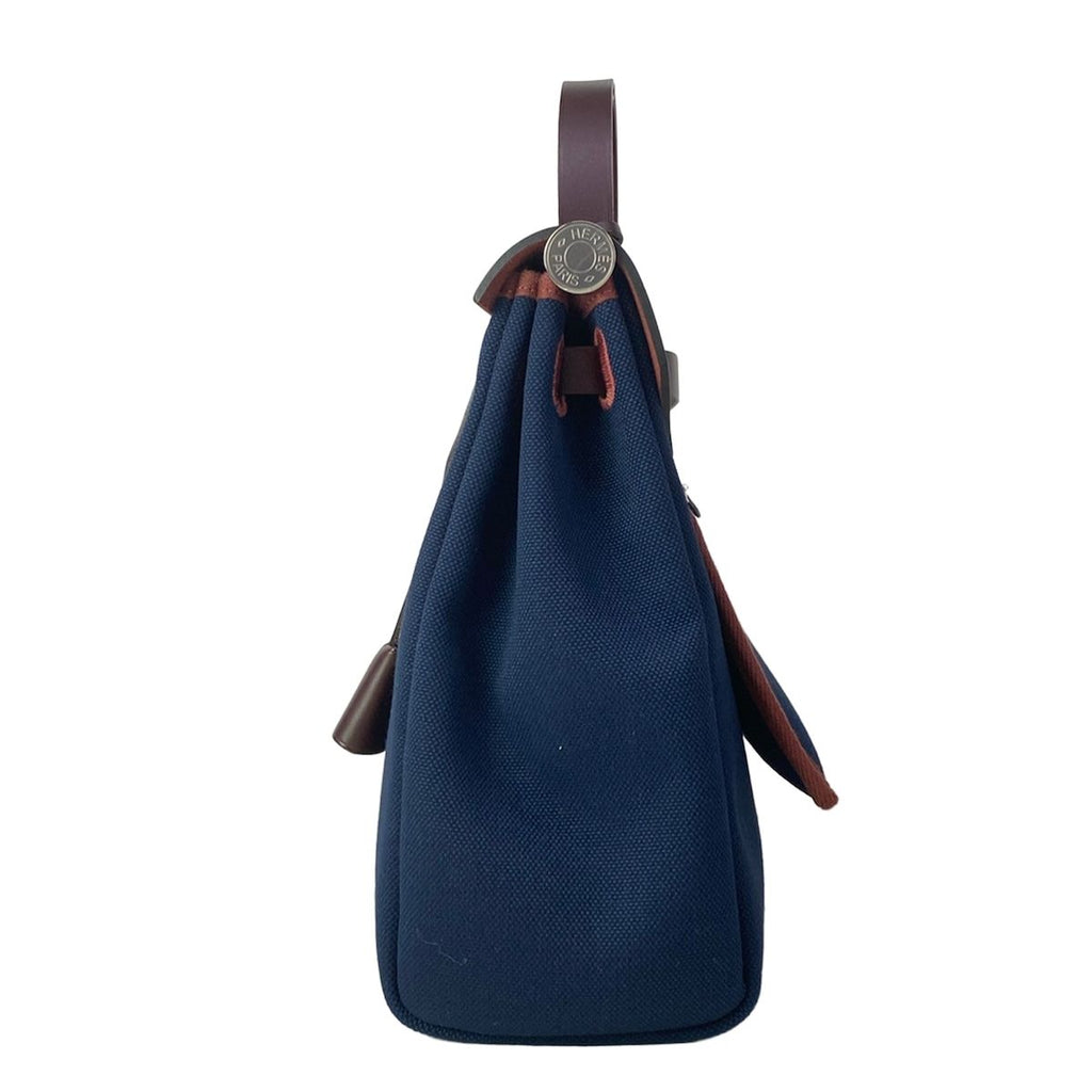 Hermes Handbag Herbag Zip PM Blue Marine Silver — view 4