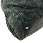 Chanel Shoulder Bag Quilted Dark Gray Vintage Silver Chain Leather — view 8