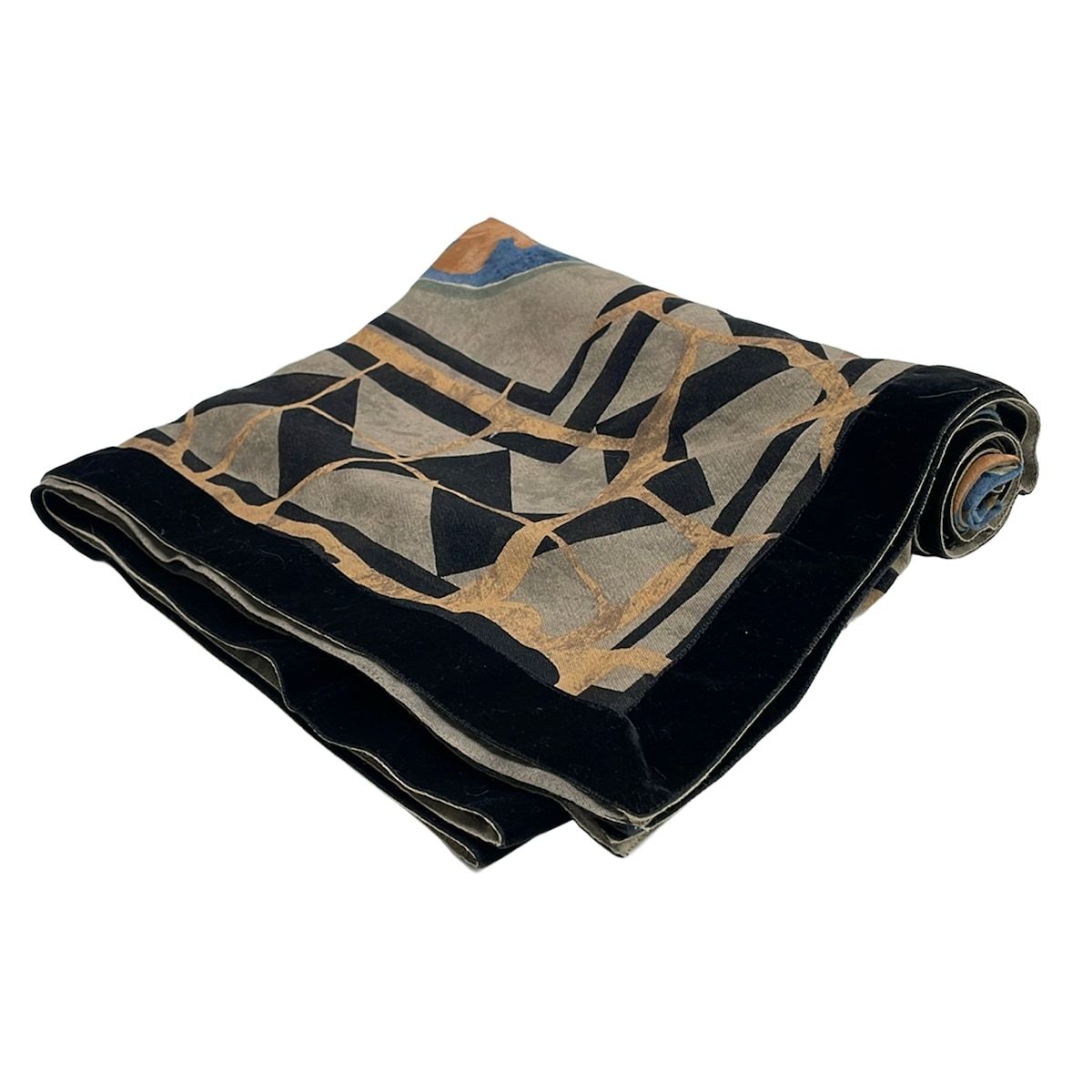 Fendi Shawl Gray Beige Black Multi Wool Scarf
