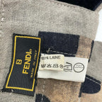 Fendi Shawl Gray Beige Black Multi Wool Scarf — view 3