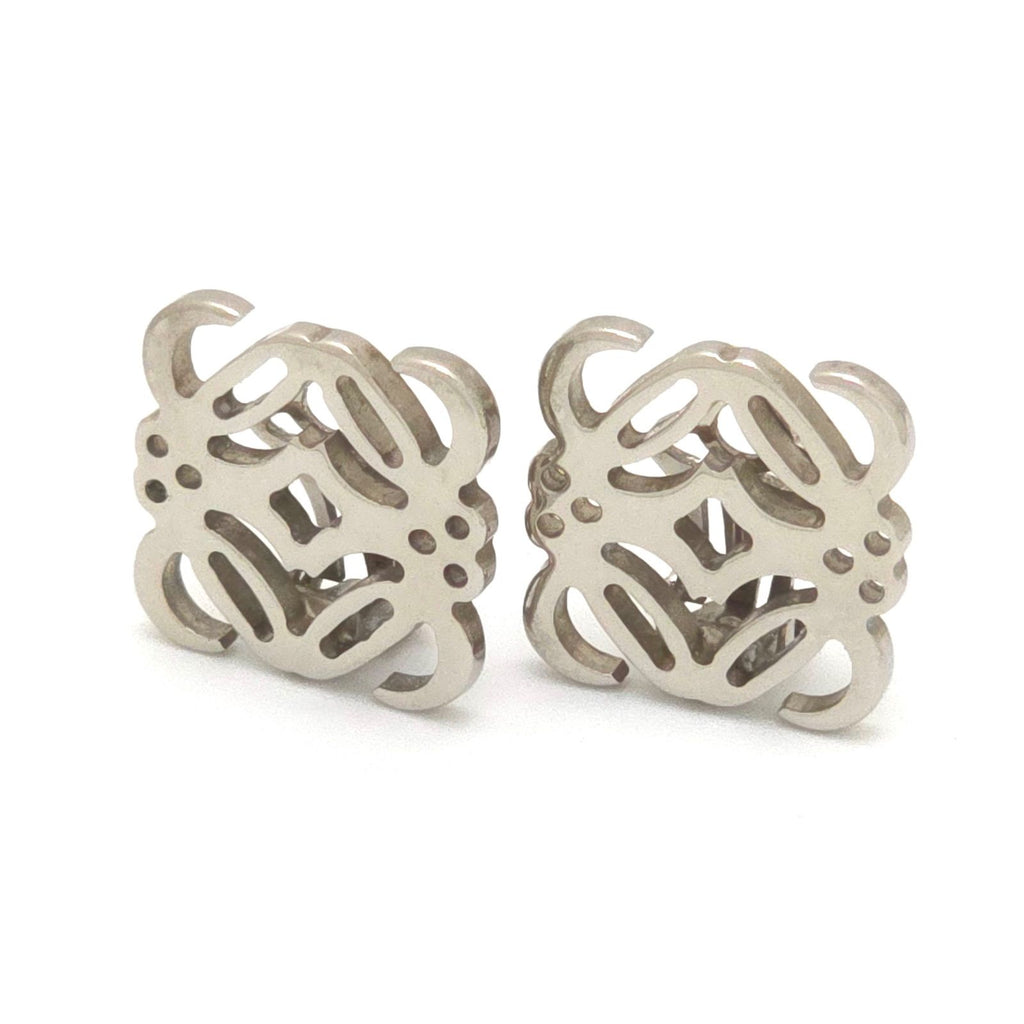 Loewe Anagram Earrings Palladium Plated Metal Clip on Box — view 2