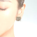 Loewe Anagram Earrings Palladium Plated Metal Clip on Box