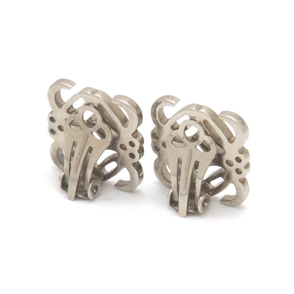 Loewe Anagram Earrings Palladium Plated Metal Clip on Box — view 3