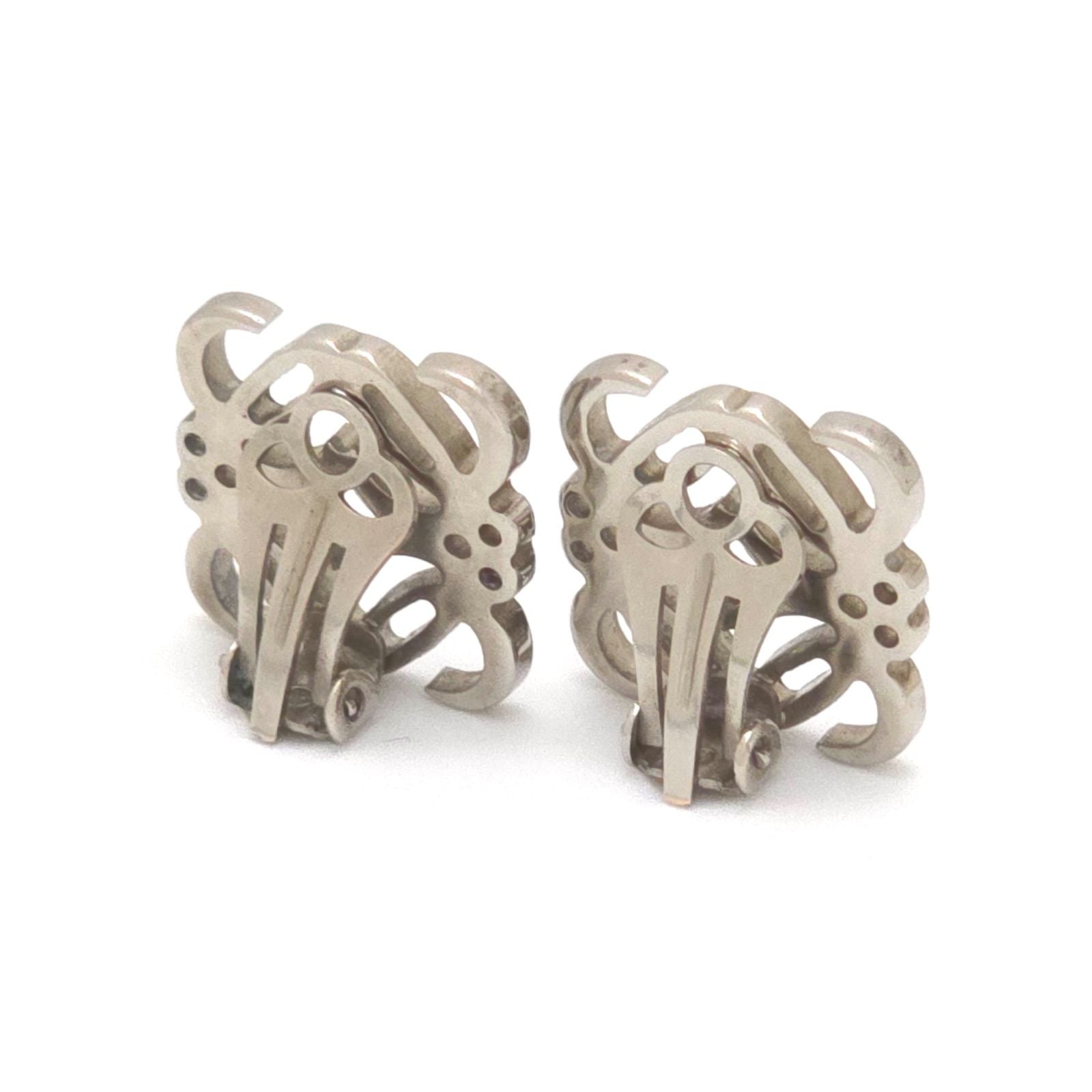 Loewe Anagram Earrings Palladium Plated Metal Clip on Box — view 3