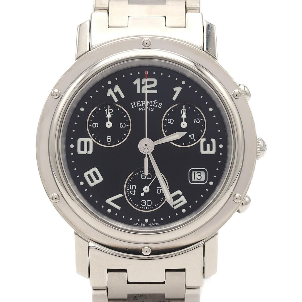 Hermes Clipper Chronograph SS Quartz Watch