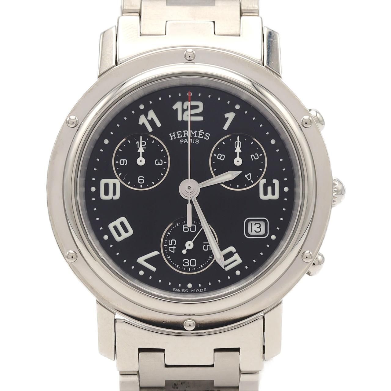 Hermes Clipper Chronograph SS Quartz Watch
