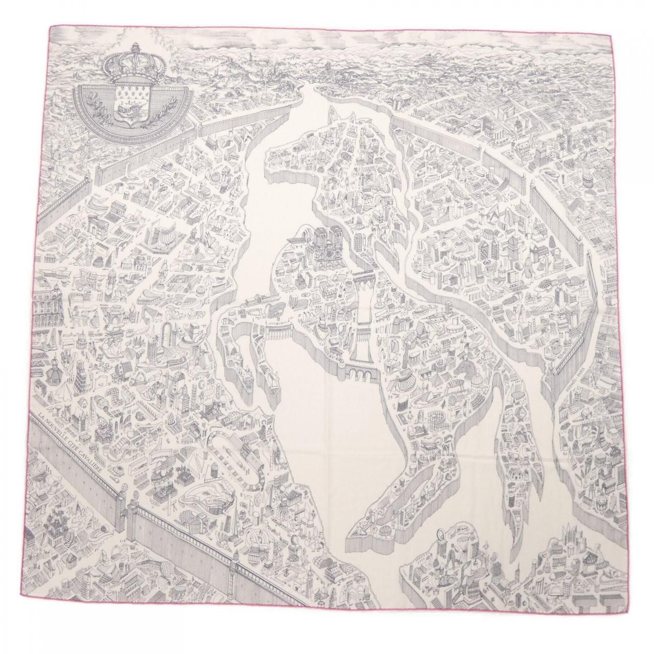 Hermes la Nouvelle Cite Cavaliere Carre Shawl Scarf