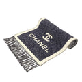 Chanel Scarf Navy White CC Logo Wool
