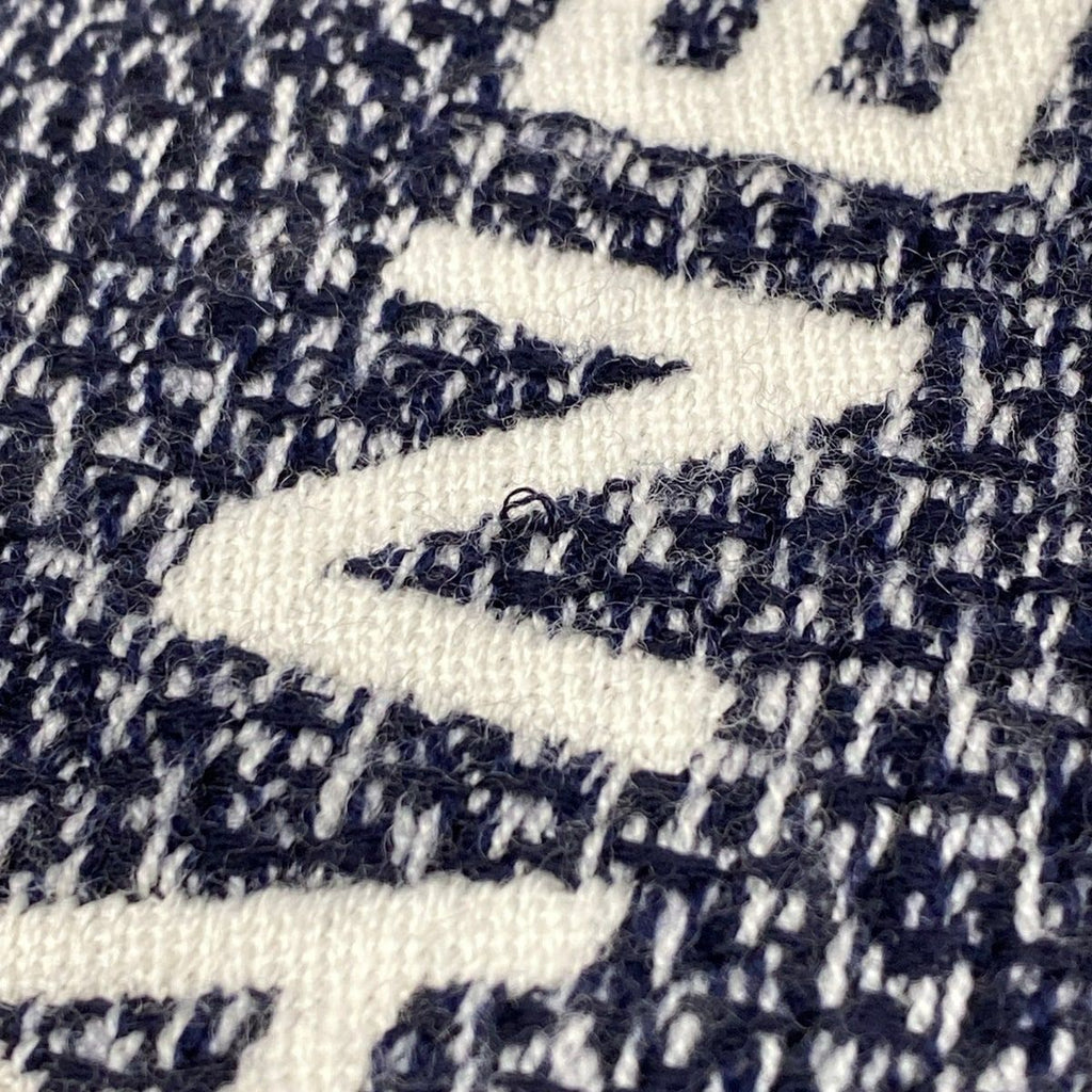 Chanel Scarf Navy White CC Logo Wool — view 6