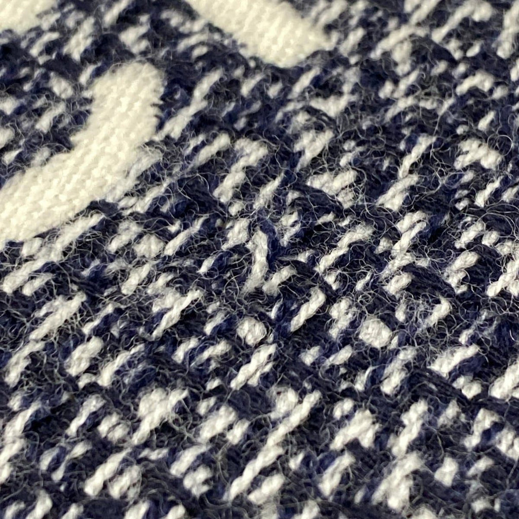 Chanel Scarf Navy White CC Logo Wool — view 5