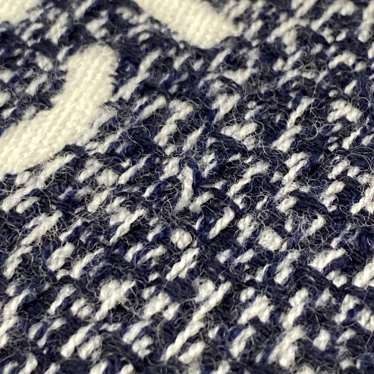 Chanel Scarf Navy White CC Logo Wool — view 5