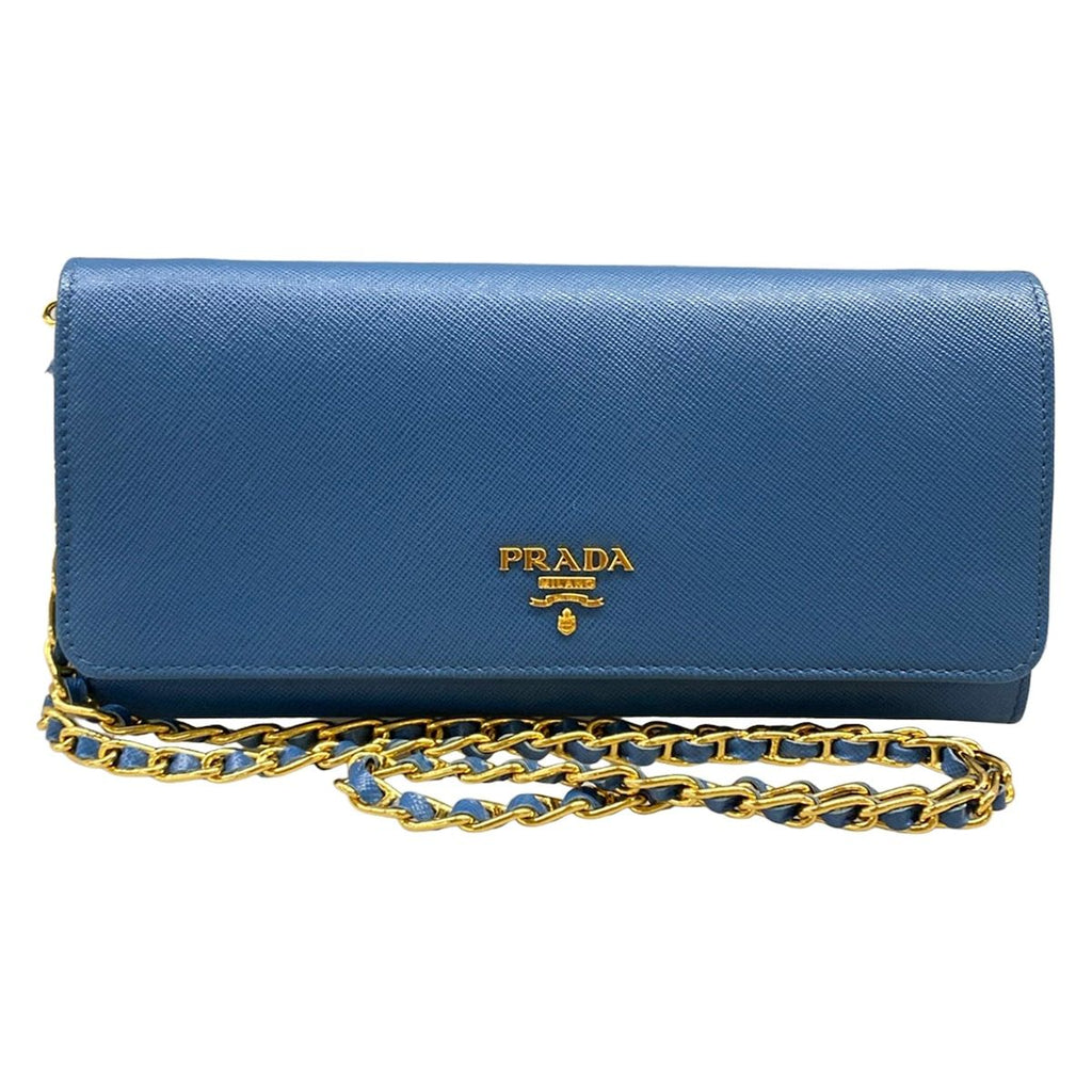 Prada Wallet Blue Chain Shoulder