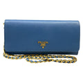Prada Wallet Blue Chain Shoulder
