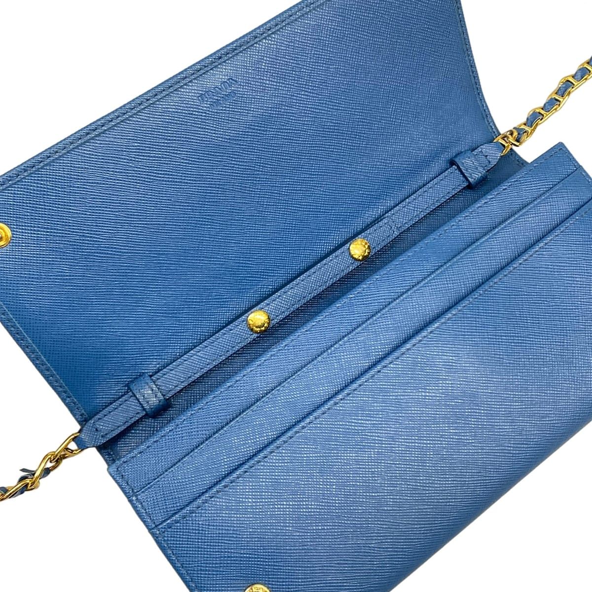 Prada Wallet Blue Chain Shoulder — view 3