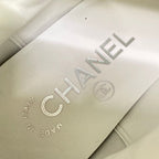 Chanel Short Boots 38.5 C Ivory Black Silver Chain CC Logo Leather — view 9