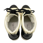 Chanel Short Boots 38.5 C Ivory Black Silver Chain CC Logo Leather — view 7