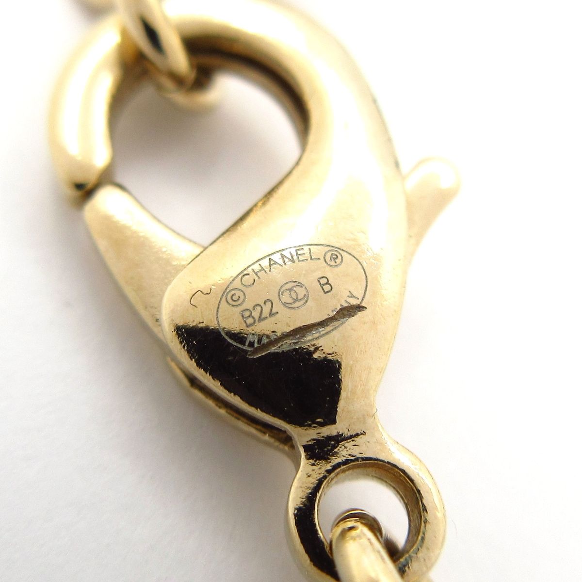 Chanel Necklace Gold Black White CC Logo — view 5