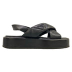 Prada Sandals 36 Black Quilt Leather — view 4