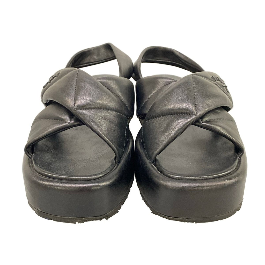 Prada Sandals 36 Black Quilt Leather — view 5