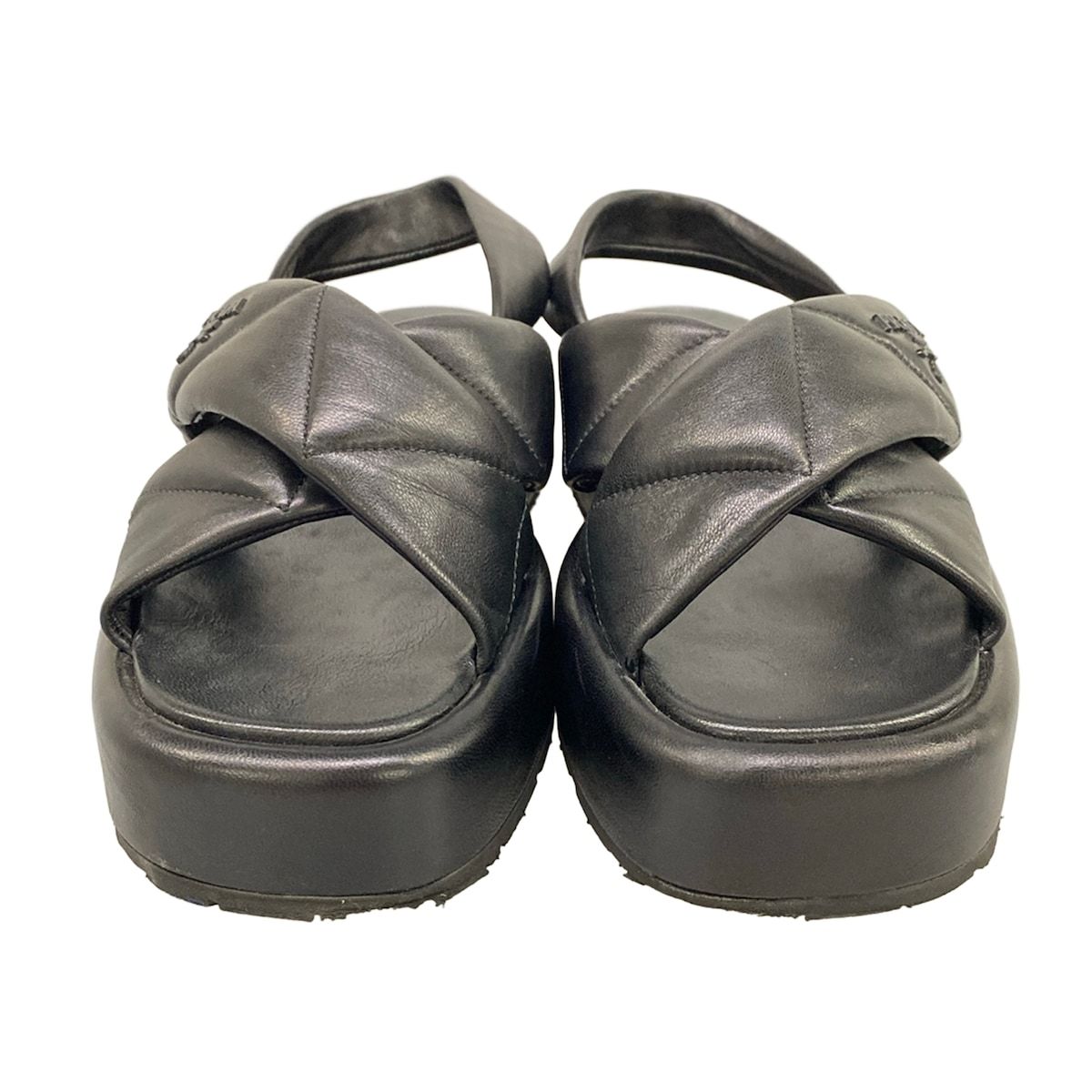 Prada Sandals 36 Black Quilt Leather — view 5
