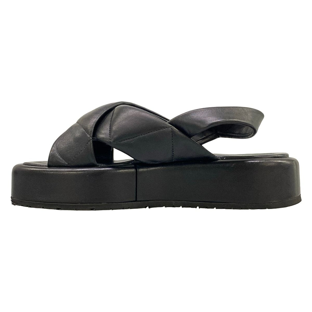 Prada Sandals 36 Black Quilt Leather — view 3