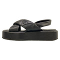 Prada Sandals 36 Black Quilt Leather