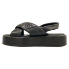 Prada Sandals 36 Black Quilt Leather