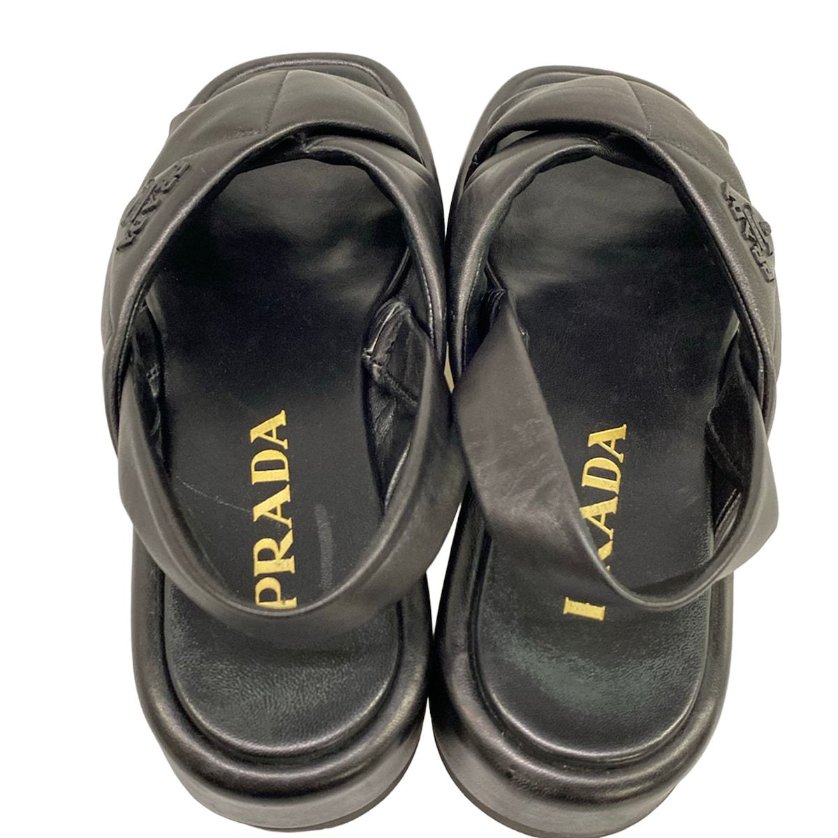 Prada Sandals 36 Black Quilt Leather — view 7