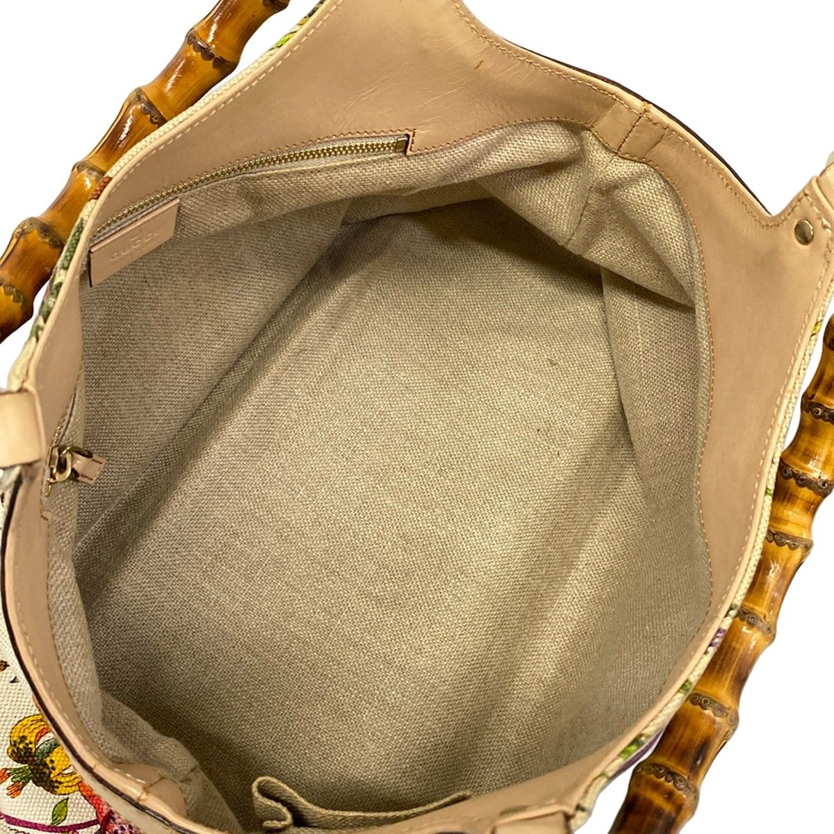 Gucci Handbag Flora Bamboo White Multi Leather — view 7
