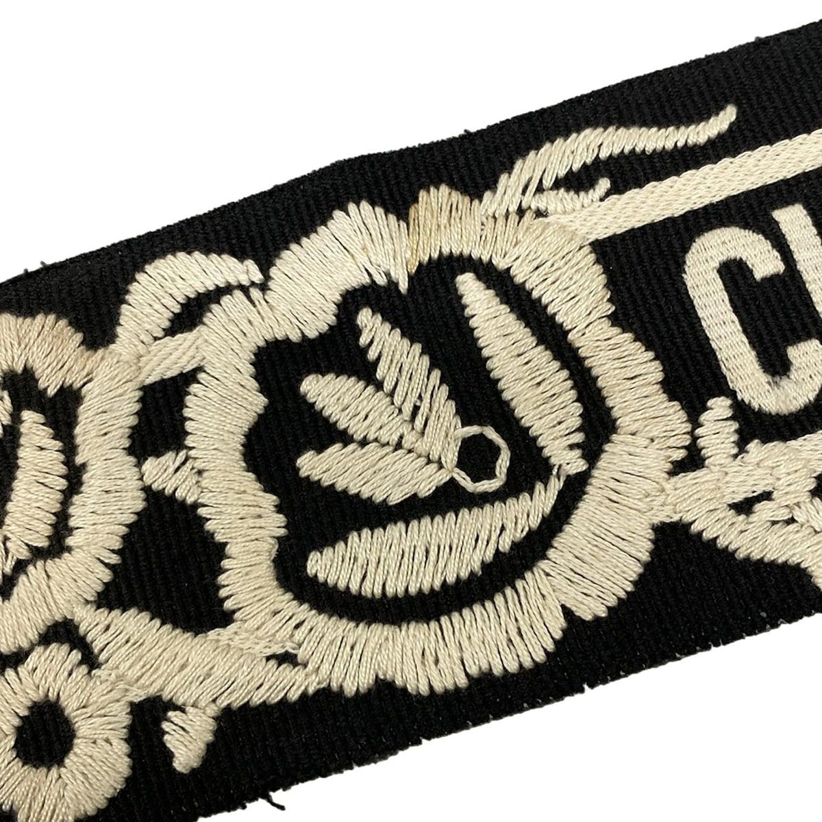 Dior Belt Black Ivory Embroidery Mexican Flower Cotton — view 6