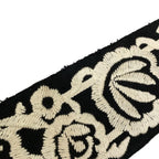 Dior Belt Black Ivory Embroidery Mexican Flower Cotton — view 7