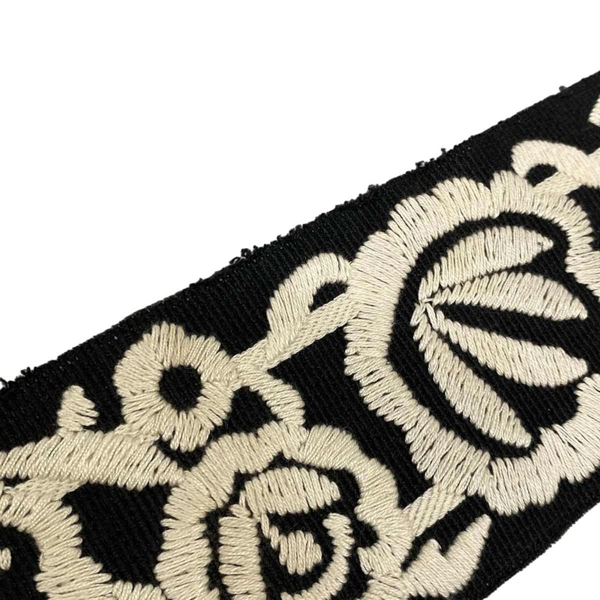 Dior Belt Black Ivory Embroidery Mexican Flower Cotton — view 7